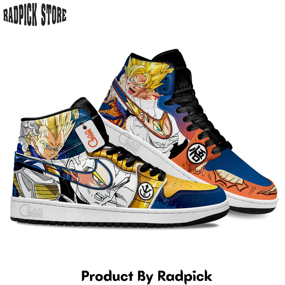 Vegeta and goku air jordan high top sneakers eyes style manga  rp0355378